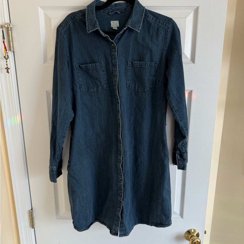OPEN TO OFFERS!!! a new day Women's Long Sleeve Denim Dress - Blue